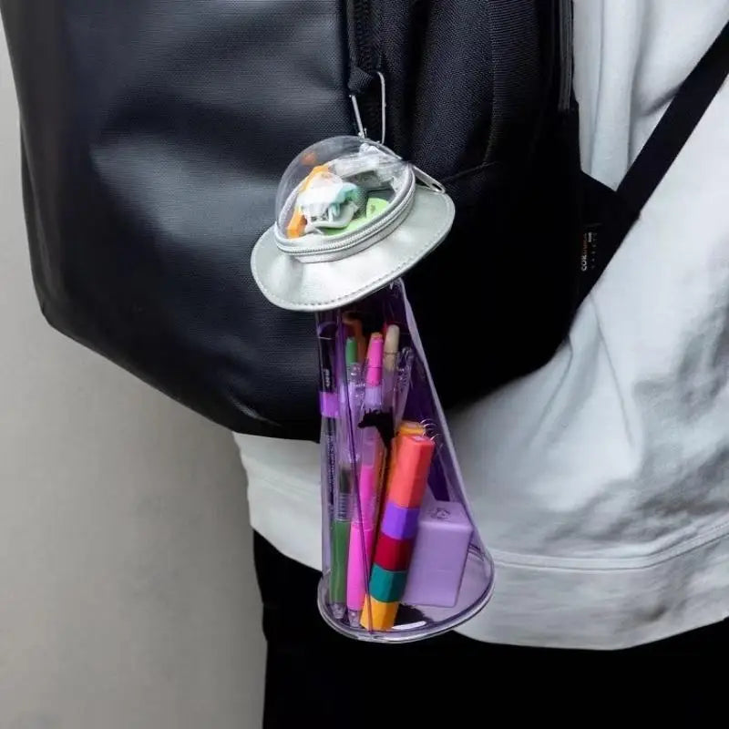 Japanese UFO Pencil Case – Fun Doll Stationery Bag, Large Capacity
