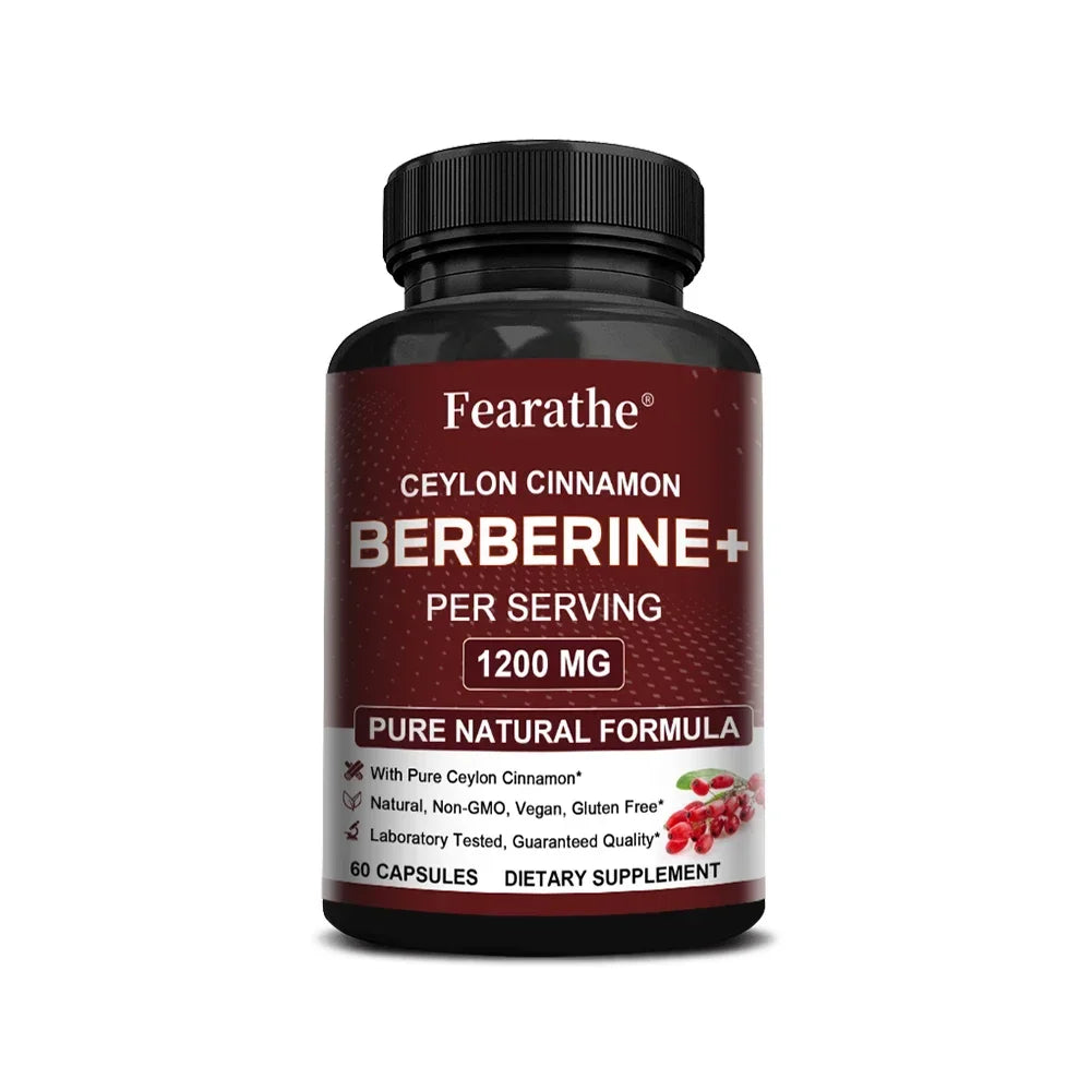 Berberine with Ceylon Cinnamon Capsules - Supports Immune System, Antioxidant,Balance Liver Health Digestion Peaceful Pleasures Health and Wellness 60 count-1 bottle