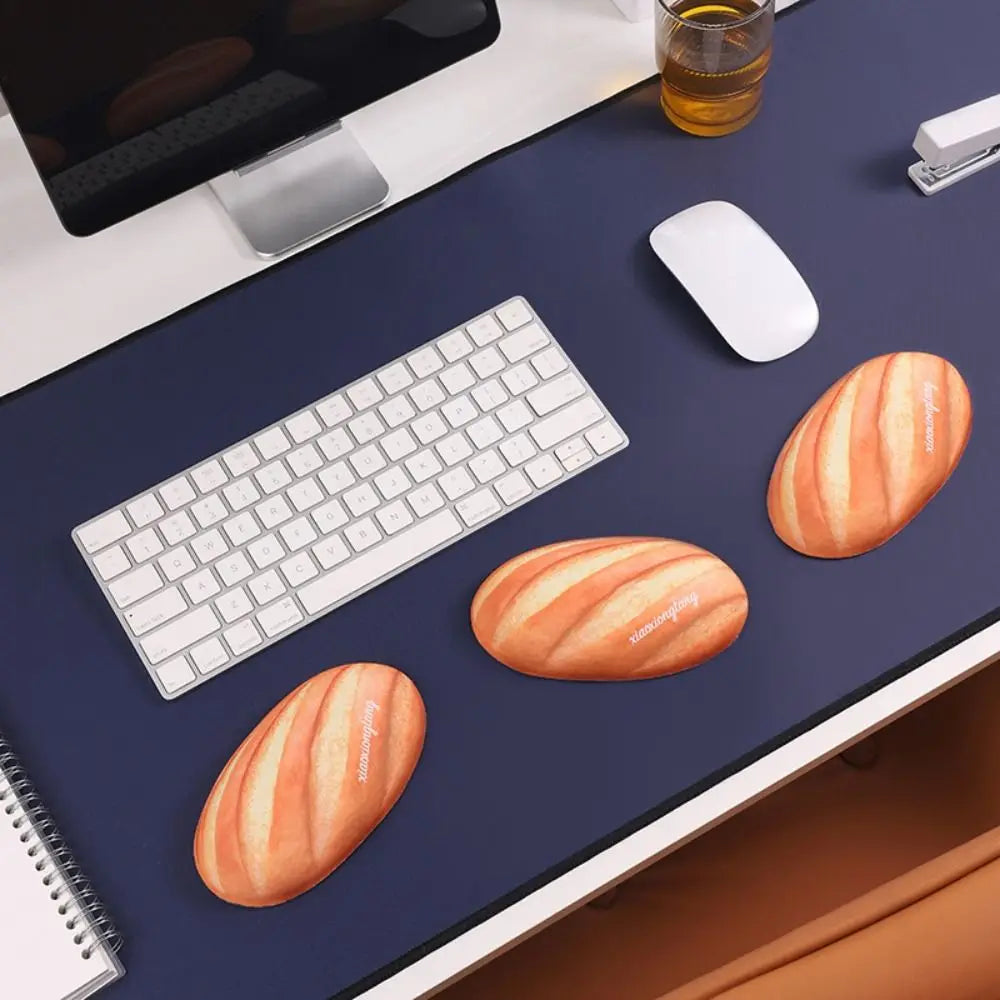 Easy To Clean Bread Shaped Mouse Wrist Pad Anti-slip Ergonomic Mini Wrist Guard Silicone Soft Hand Support Pillow School Peaceful Pleasures Health and Wellness