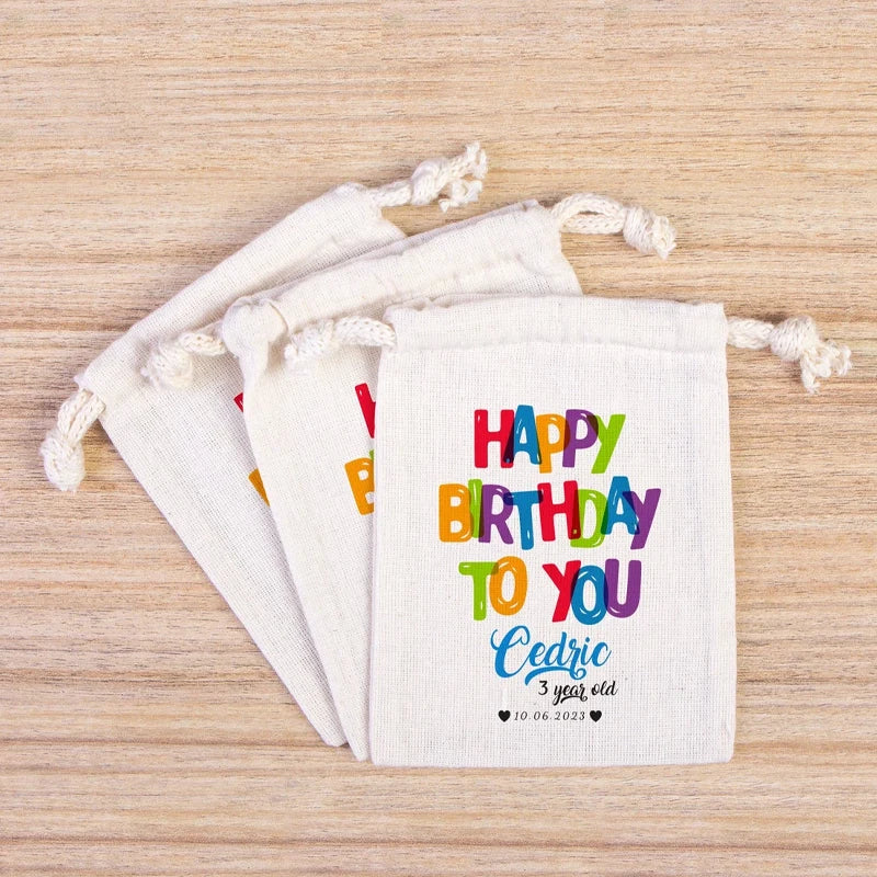 5pcs Personalized Birthday Drawstring Gift Bag Custom Baby Boy Girl 1st 2nd 3rd 4th Birthday Party decorate Favor Bag Funny Gift Peaceful Pleasures Health and Wellness