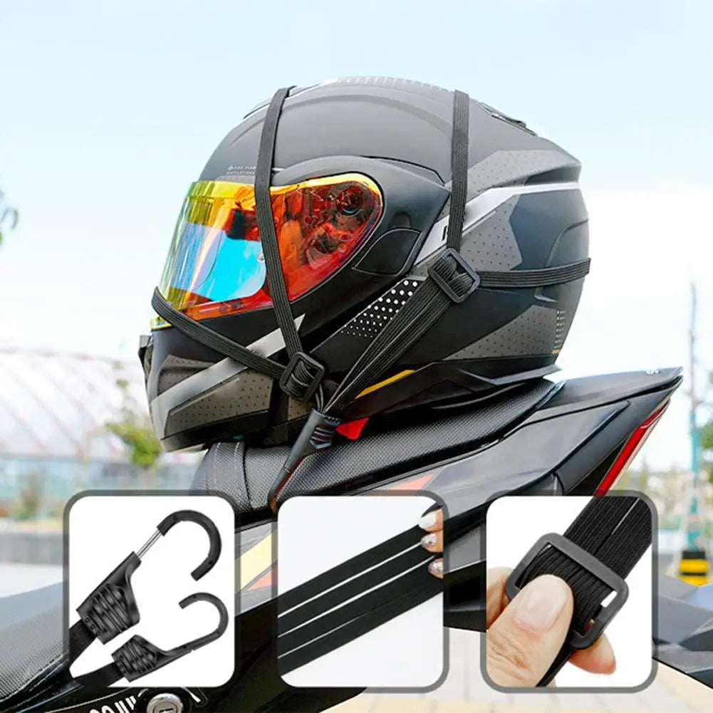 Motorcycle Helmet Elastic Straps with Hooks 60/90CM – 2 Pack