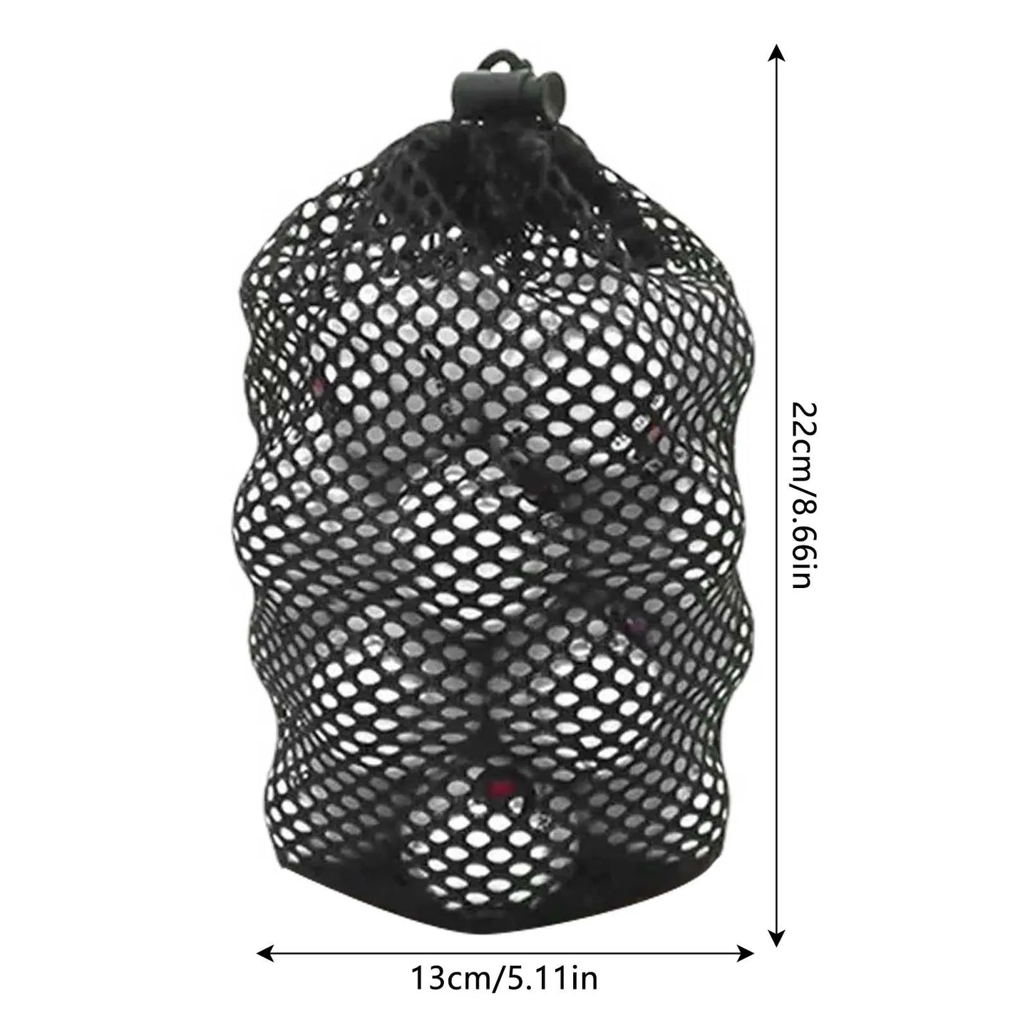 Black Golf Ball Pouch Bag with Durable Nylon Material Sports Mesh Net Bag Suitable for Outdoor Gyms Travel Peaceful Pleasures Health and Wellness