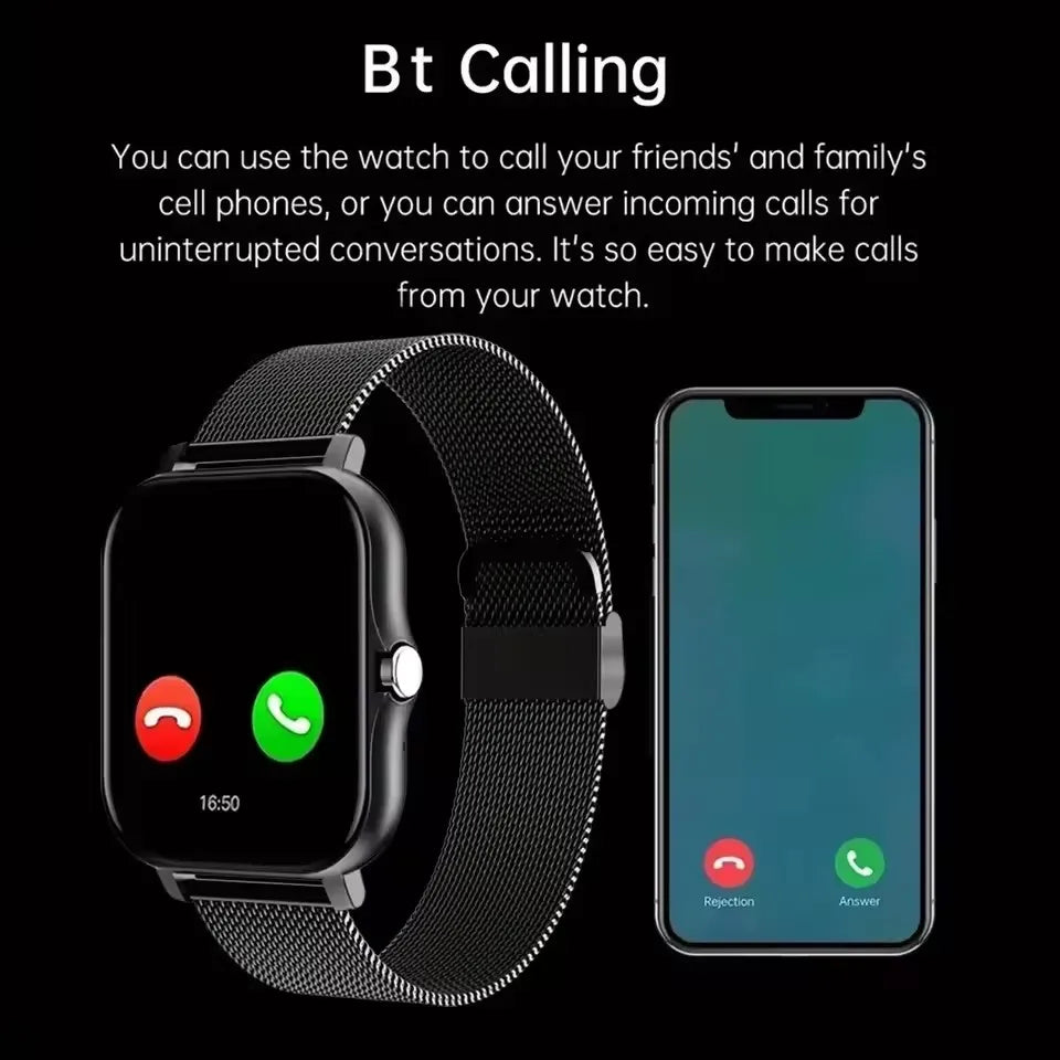 Smart Watch For Android IOS Watches 1.83inch HD Display Bluetooth Call Message Alert Music Sports Mode Smartwatch Men Women Gift Peaceful Pleasures Health and Wellness