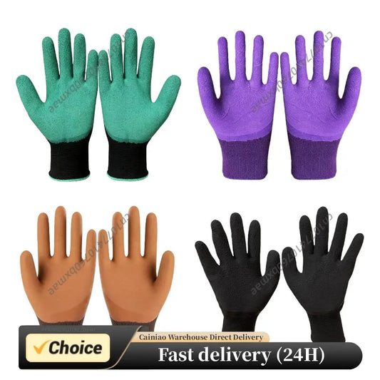 Gardening Gloves Thickened Latex Coated Labor Protection Glove Anti-Slip Thorn-Proof Working Glove for Digging Planting Weeding Peaceful Pleasures Health and Wellness