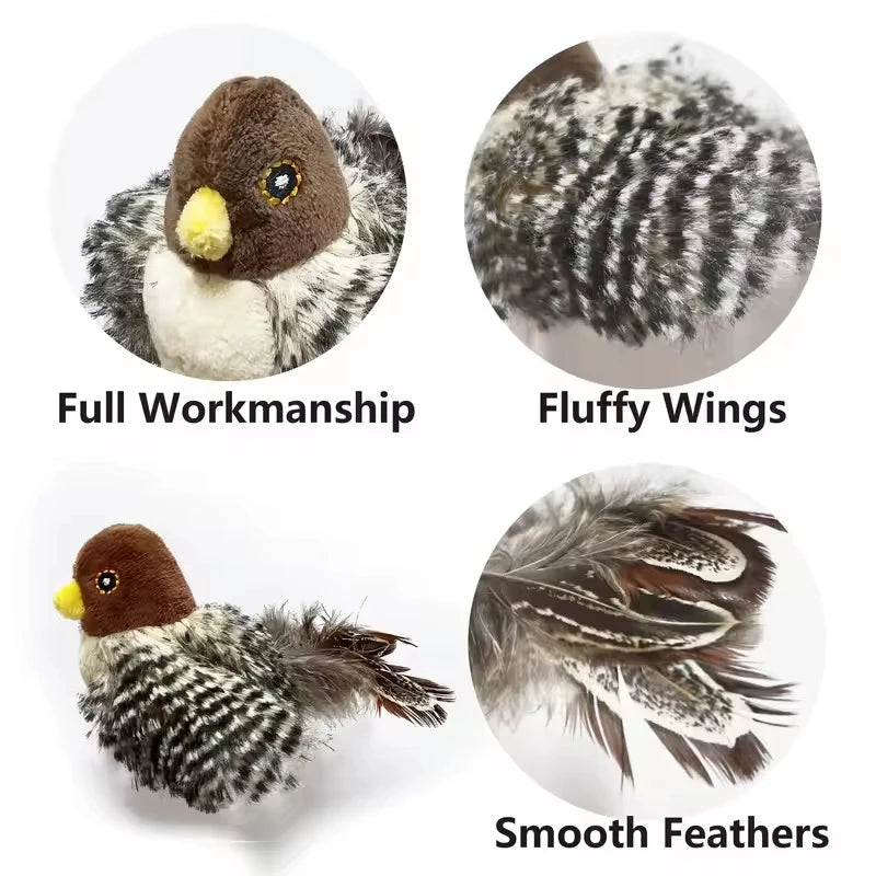 Interactive Flapping Wings Simulated Chirping Flying Bird Catnip Plush Cat Toy for Indoor Cats Peaceful Pleasures Health and Wellness