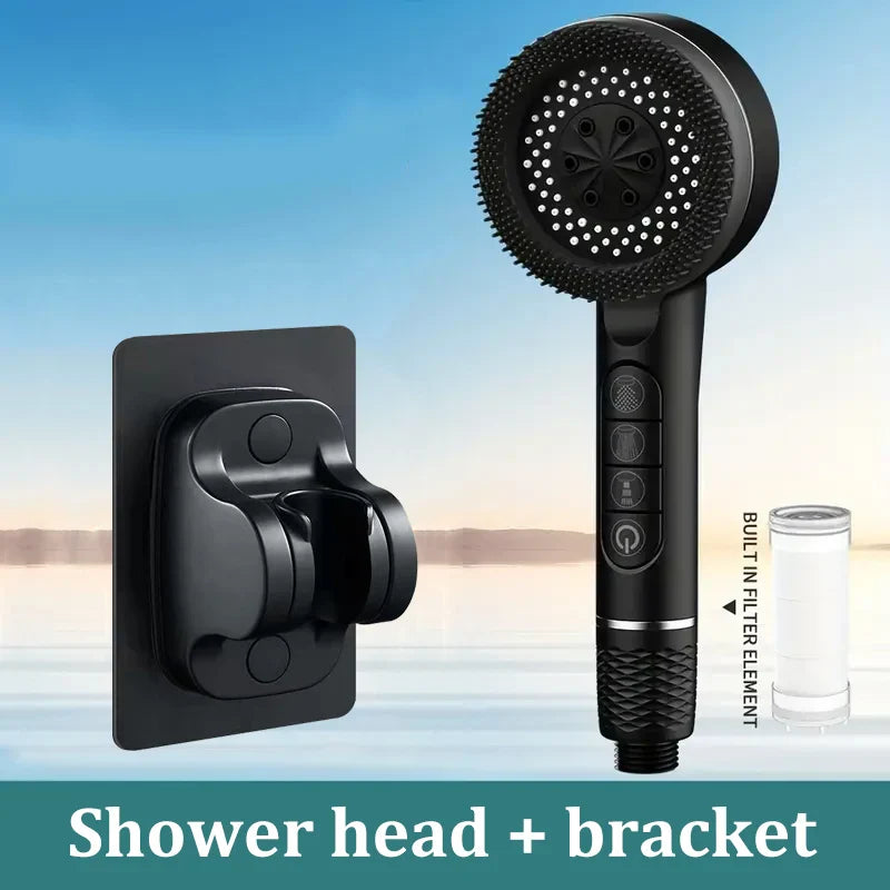 4-Speed Handheld Shower Head & Bracket Set | Rainfall Boost
