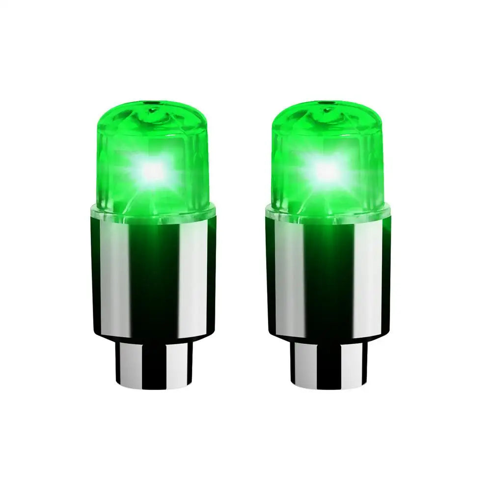 LED Tire Valve Cap Lights for Car, Bike & Motorcycle Wheels LED Valve Cap Lights Peaceful Pleasures Health and Wellness Green
