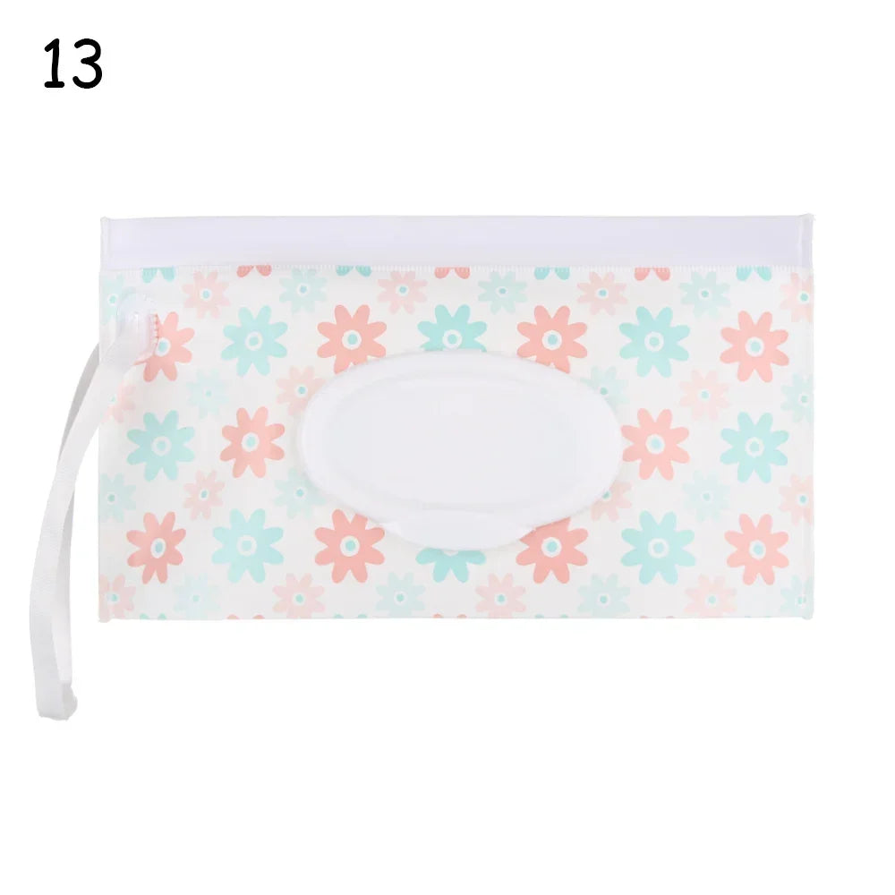 Baby Wet Wipes Carrying Case Bag | Stroller Snap-Strap Clutch