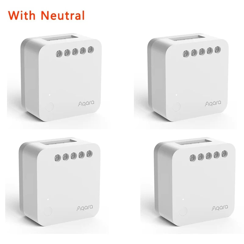 Aqara Single Channel Control Module T1 Zigbee 3.0 Wireless Relay Controller 1 Channel No Neutral Remote Work with Apple Homekit Peaceful Pleasures Health and Wellness With Neutral-4 pcs