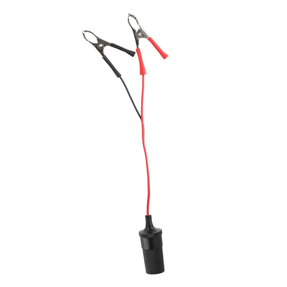 Car Cigarette Lighter Extension Cord Adapter Socket Charger With Crocodile Clip Connection Line Car Socket Plug Peaceful Pleasures Health and Wellness