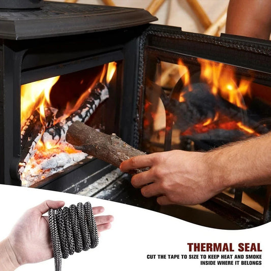 Fireplace Sealing Rope Wood Stove Door Gasket Seal Replacement Black Peaceful Pleasures Health and Wellness