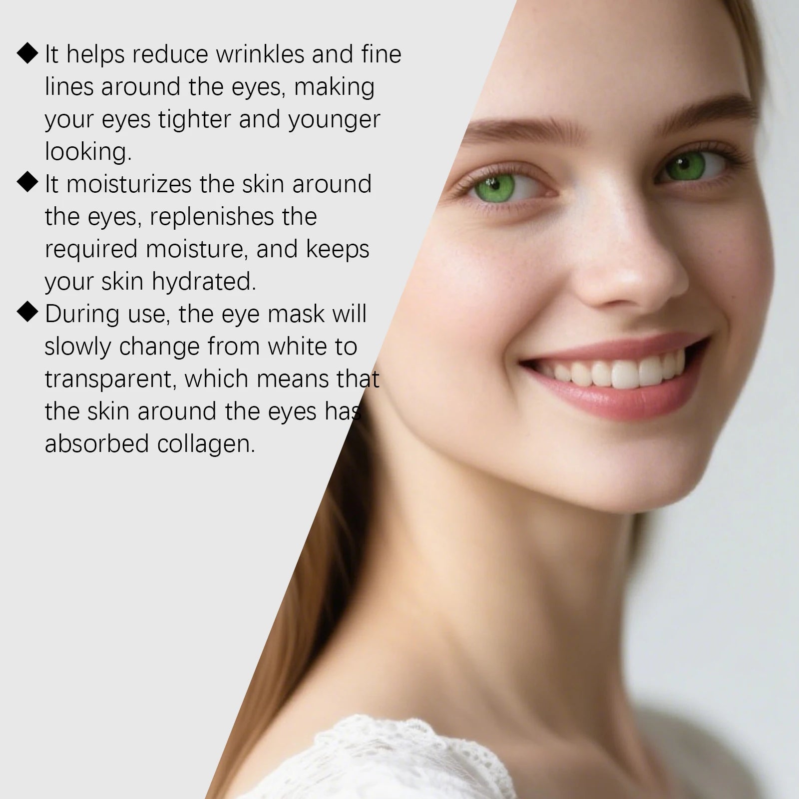 Collagen Firming Eye Membrane Anti Dark Circles Removal Eyes Bags Reduce Fine Lines Long Lasting Hydration Moisturizing Eye Mask Peaceful Pleasures Health and Wellness