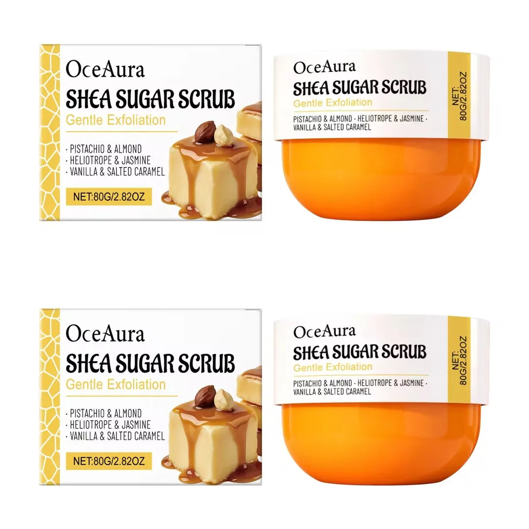 OceAura Caramel Shea Sugar Body Scrub – Deep Exfoliation 100g