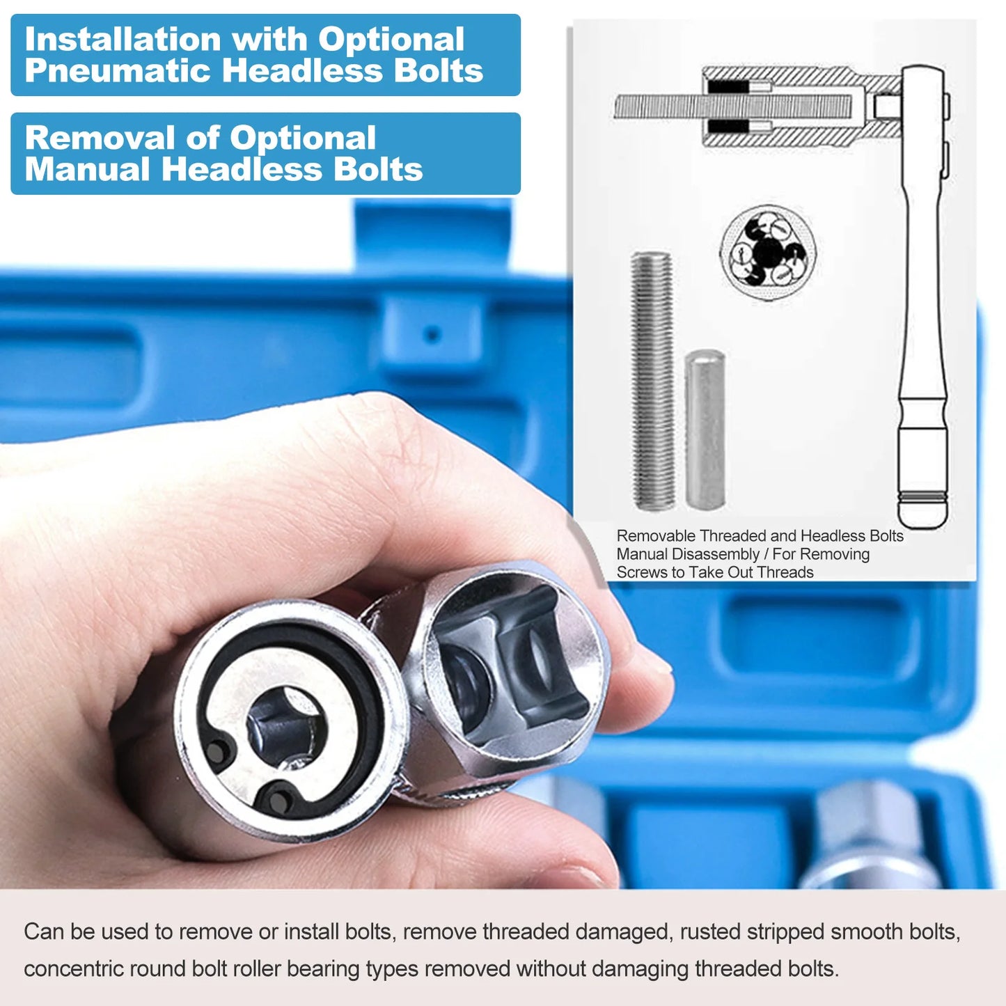4 Pieces Stud Extractor Set Broken Stud Removal Socket Metric Stud Remover Tool Stud Puller Sockets 6/8/10/12mm Peaceful Pleasures Health and Wellness