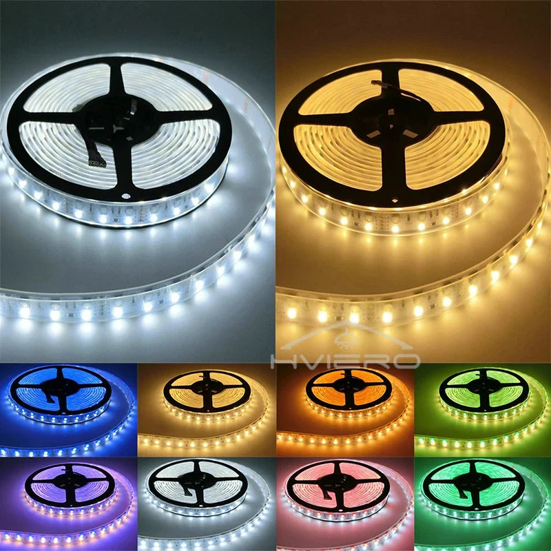 5M Double Row RGB LED Strip Light SMD 5050 DC 12V Flexible Neon