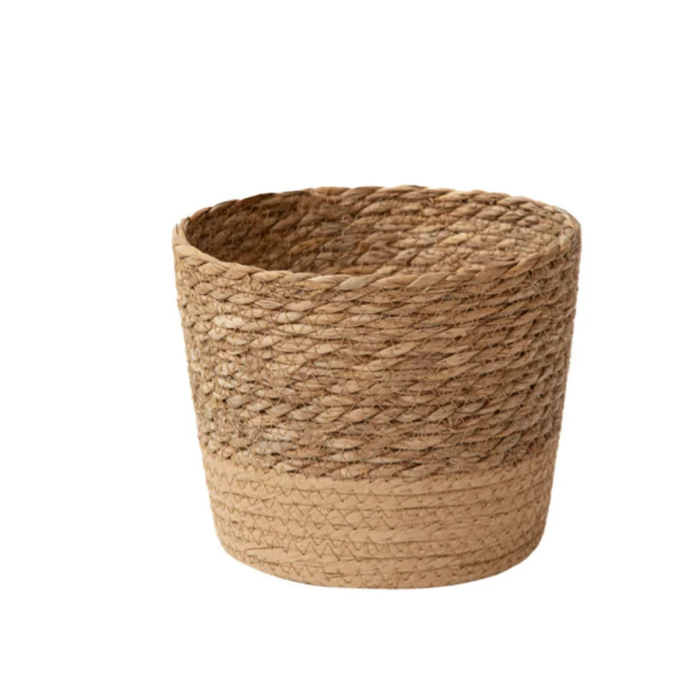 Handwoven Straw Plant Basket with Leak-Proof Liner | 3 Sizes