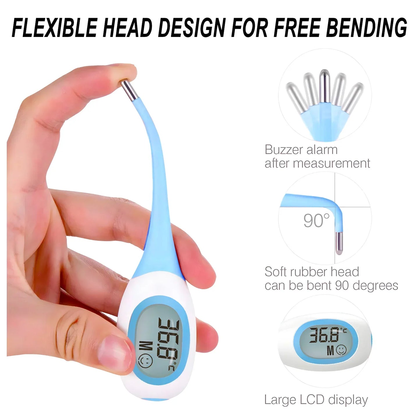 8-second Quick LED Pet Dog Cat Electronic Thermometer Safe Wet Dry Thermometer Veterinary Thermometer Pet Medical Equipment Tool Peaceful Pleasures Health and Wellness
