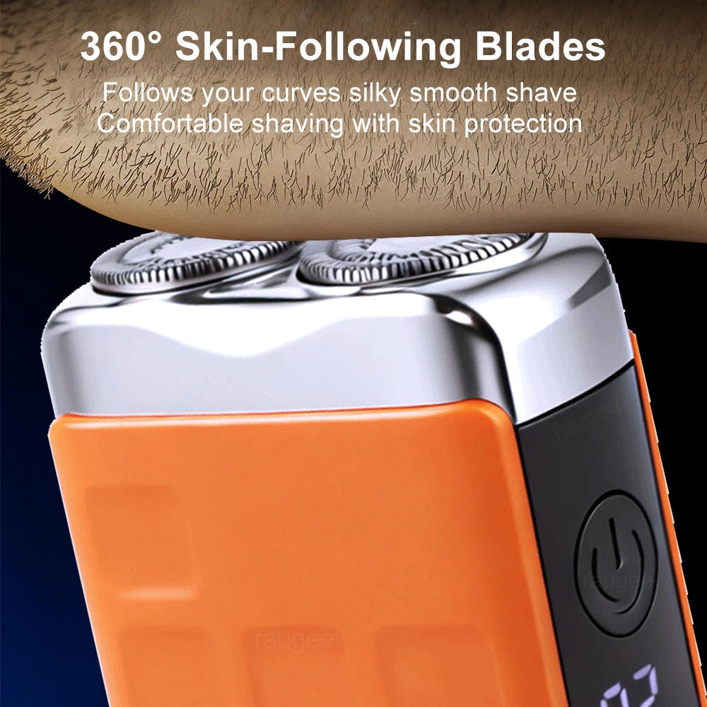Mini Electric Shaver for Men Wet/Dry Facial Beard Trimmer Rechargeable Portable Mini Beard Shaver Dual-Head Blade Electric Razor Peaceful Pleasures Health and Wellness