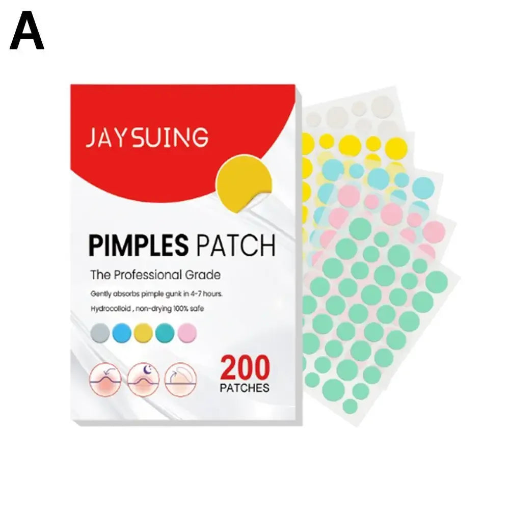 200pcs Hydrocolloid Acne Patch Facial Skin Care Repair Fade Blemishes Pimple Zots Closed Acne Blemishes Cover Acne Pimple Patch Peaceful Pleasures Health and Wellness 200pcs-dots