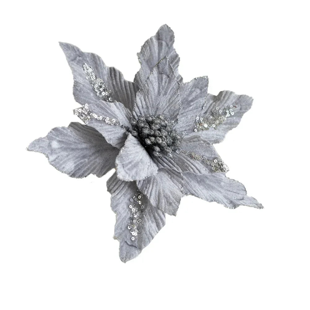 Artificial Christmas Flower Decoration – Layered Petals, 26cm
