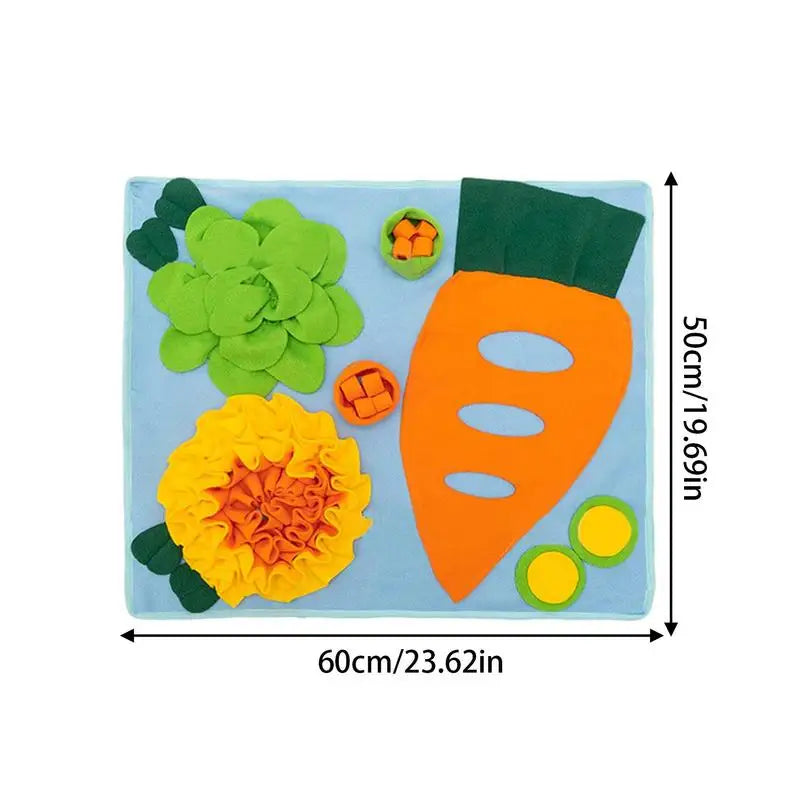 Foraging Mat For Bunnies Bunny Feeding Mat Stimulation Hay Feeder Washable Treat Dispenser Interactive Puzzle Toy For Indoor & Peaceful Pleasures Health and Wellness
