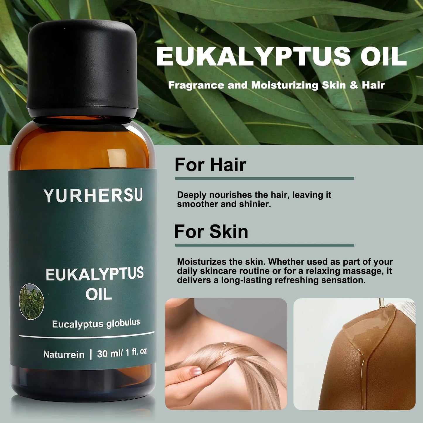 100% Pure Eucalyptus Essential Oil 30ml – Diffuser & Skin Care