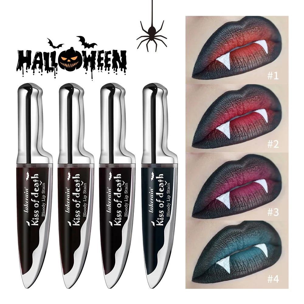 Kiss of Death Gothic Lip Stain Kit – 4pc Blood Lip Look Set Gothic Lip Stain Kit Peaceful Pleasures Health and Wellness 4 Colors