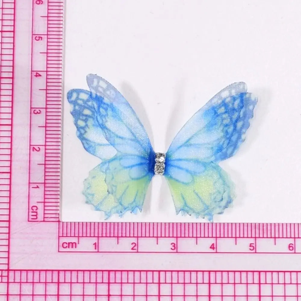 50Pcs 3D Organza Butterfly Appliqués – Gradient Mesh Patches