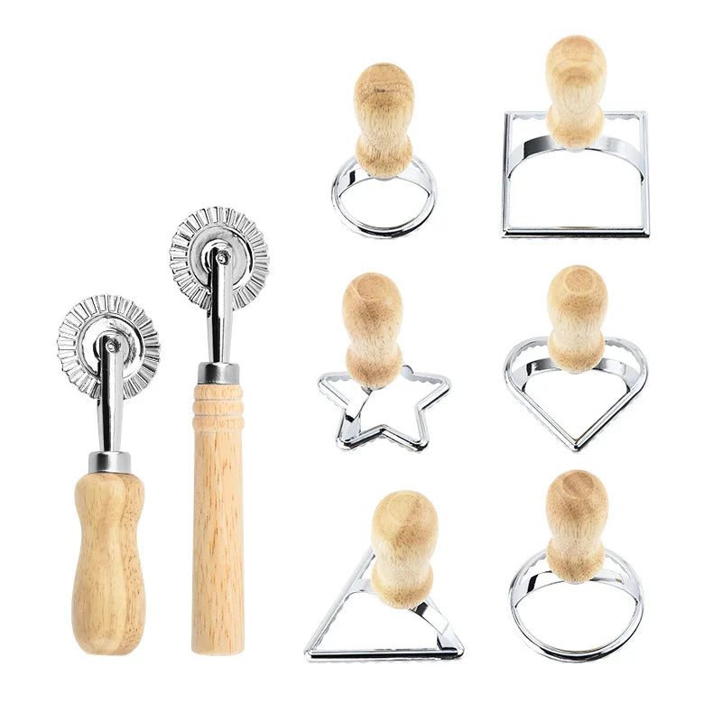 Kitchen Stainless Steel Cookies Cutter Set Pasta Press Attachment Kit Ravioli Maker Mold Tool Ravioli Stamp Set Pastry Wheel Set Peaceful Pleasures Health and Wellness