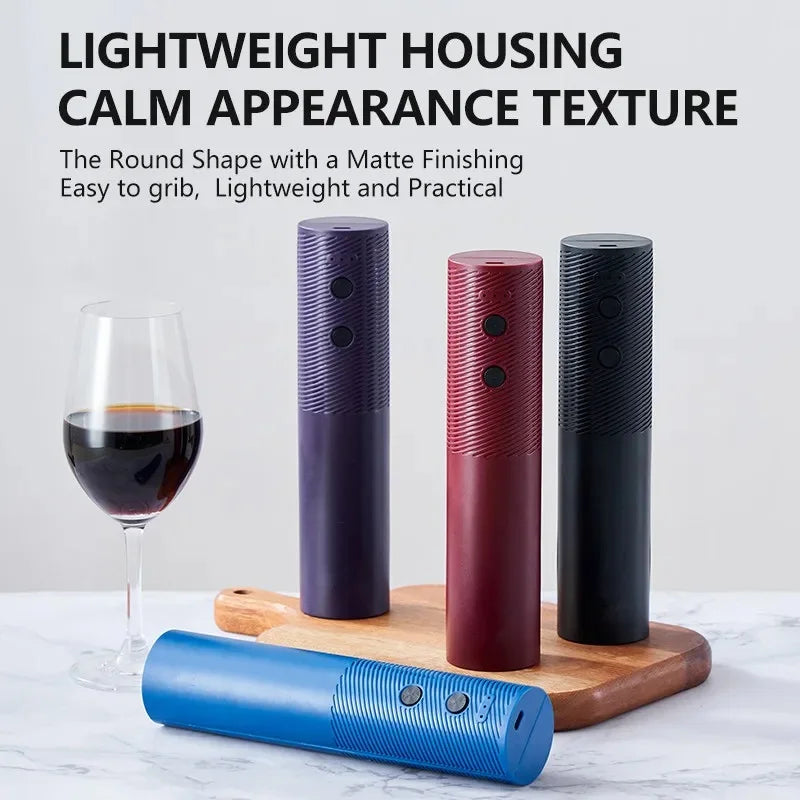 One-click Button Electric Wine Bottle Opener Automatic Corkscrew USB Rechargeable Wine Opener Wine Tools Bar Kitchen Products Peaceful Pleasures Health and Wellness