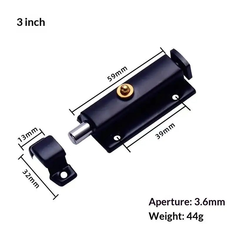 3-Inch Automatic Spring Door Latch | Self-Locking Zinc Alloy