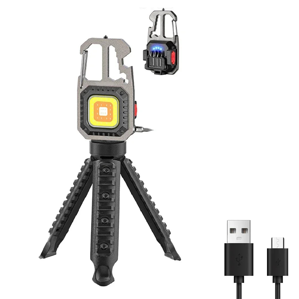 COB Keychain Work Light – 8 Modes 500LM Rechargeable LED