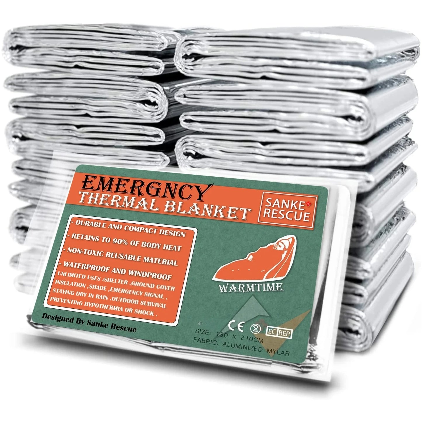4pcs Emergency Blanket Mylar Thermal Foil Space Blanket Designed for NASA Body Warmer Outdoor First Aid Camping Hiking Travel Peaceful Pleasures Health and Wellness Default Title