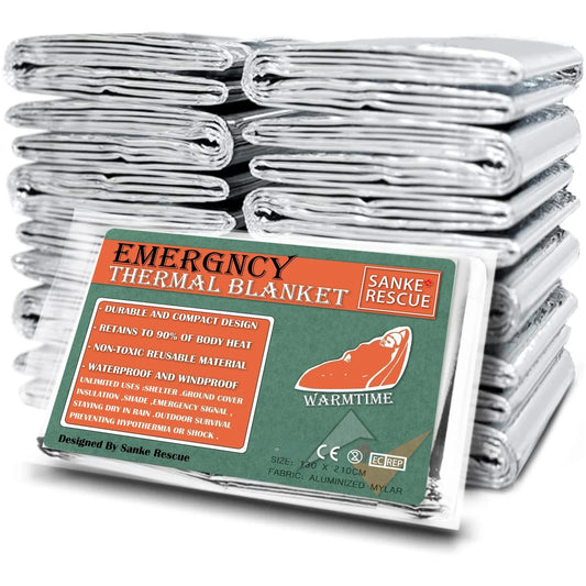 4pcs Emergency Blanket Mylar Thermal Foil Space Blanket Designed for NASA Body Warmer Outdoor First Aid Camping Hiking Travel Peaceful Pleasures Health and Wellness Default Title