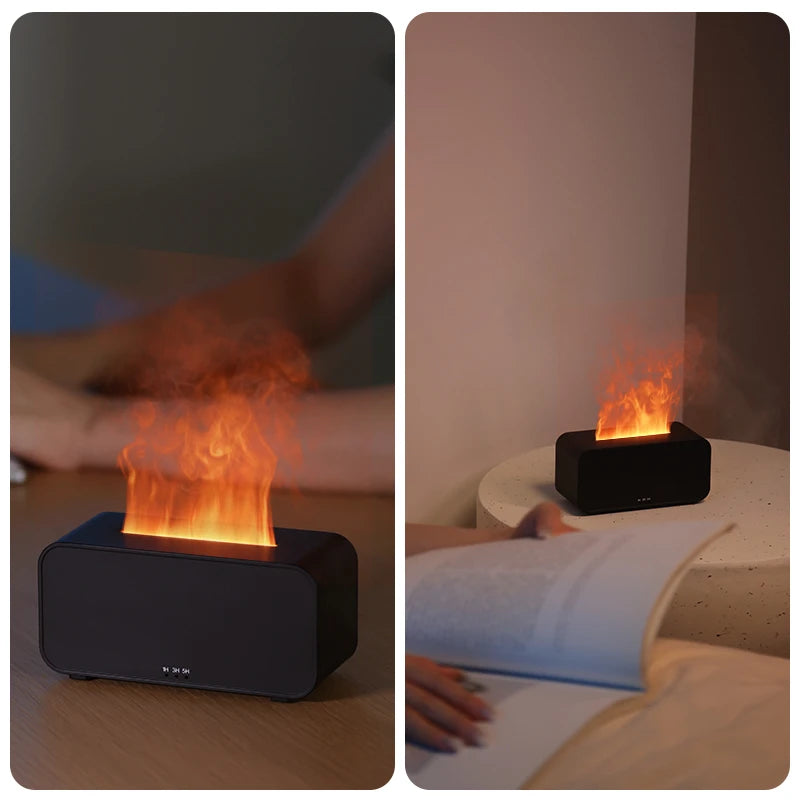 HOMEFISH Flame Aroma Diffuser & Humidifier with LED Light
