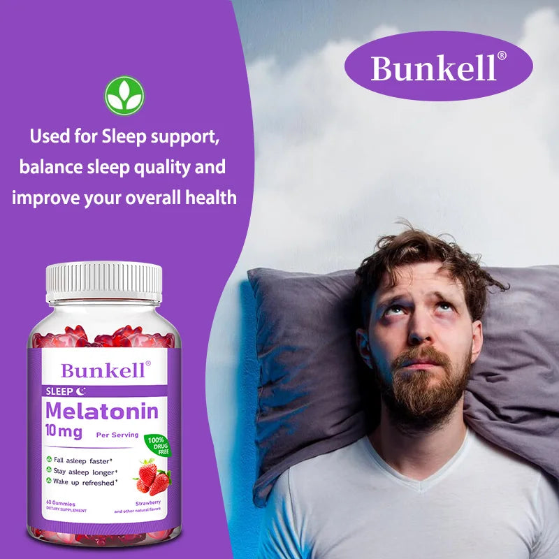 Bunkell Melatonin Gummies for Sleep Support Peaceful Pleasures Health and Wellness
