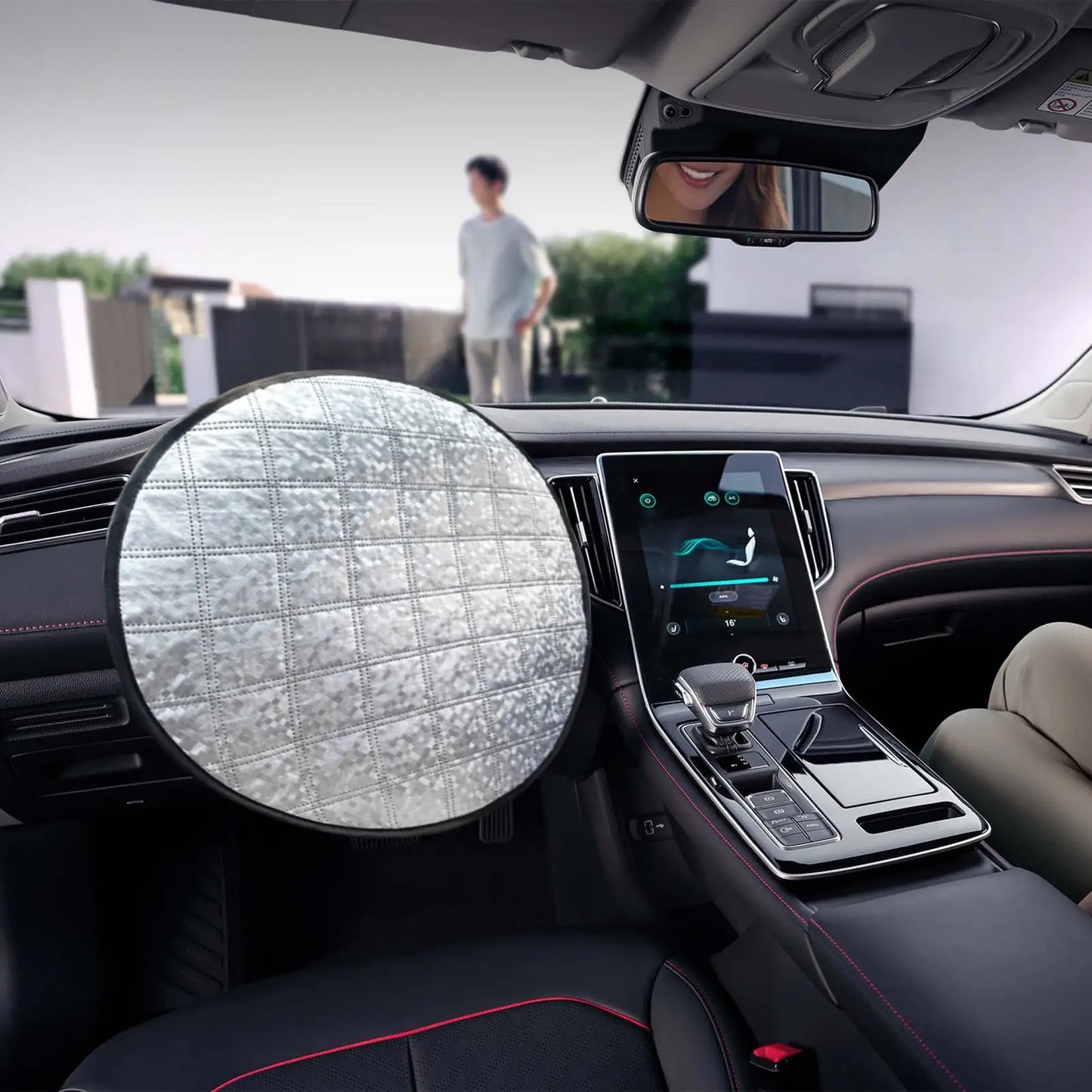 43cm Aluminum Foil Steering Wheel Sun Cover | Universal Fit