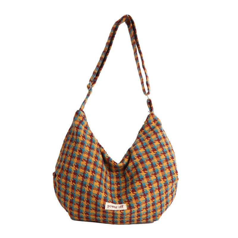 New Style Strap Versatile Vintage Wool Crossbody Bags Casual Minimalist Large Capacity Dumpling Handbag Shoulder Bags Versatile Peaceful Pleasures Health and Wellness YELLOW