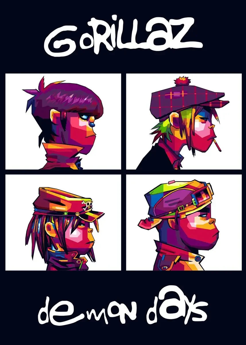 Gorillaz Canvas Wall Art Poster | Hip Hop Music Fan Decor