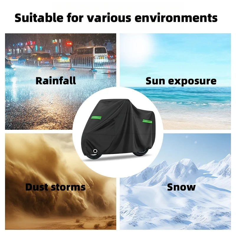 Universal Bicycle Motorcycle Cover Waterproof Dustproof Sun Protection Heavy Duty All-Weather Vehicle Cover for Outdoor Use Peaceful Pleasures Health and Wellness