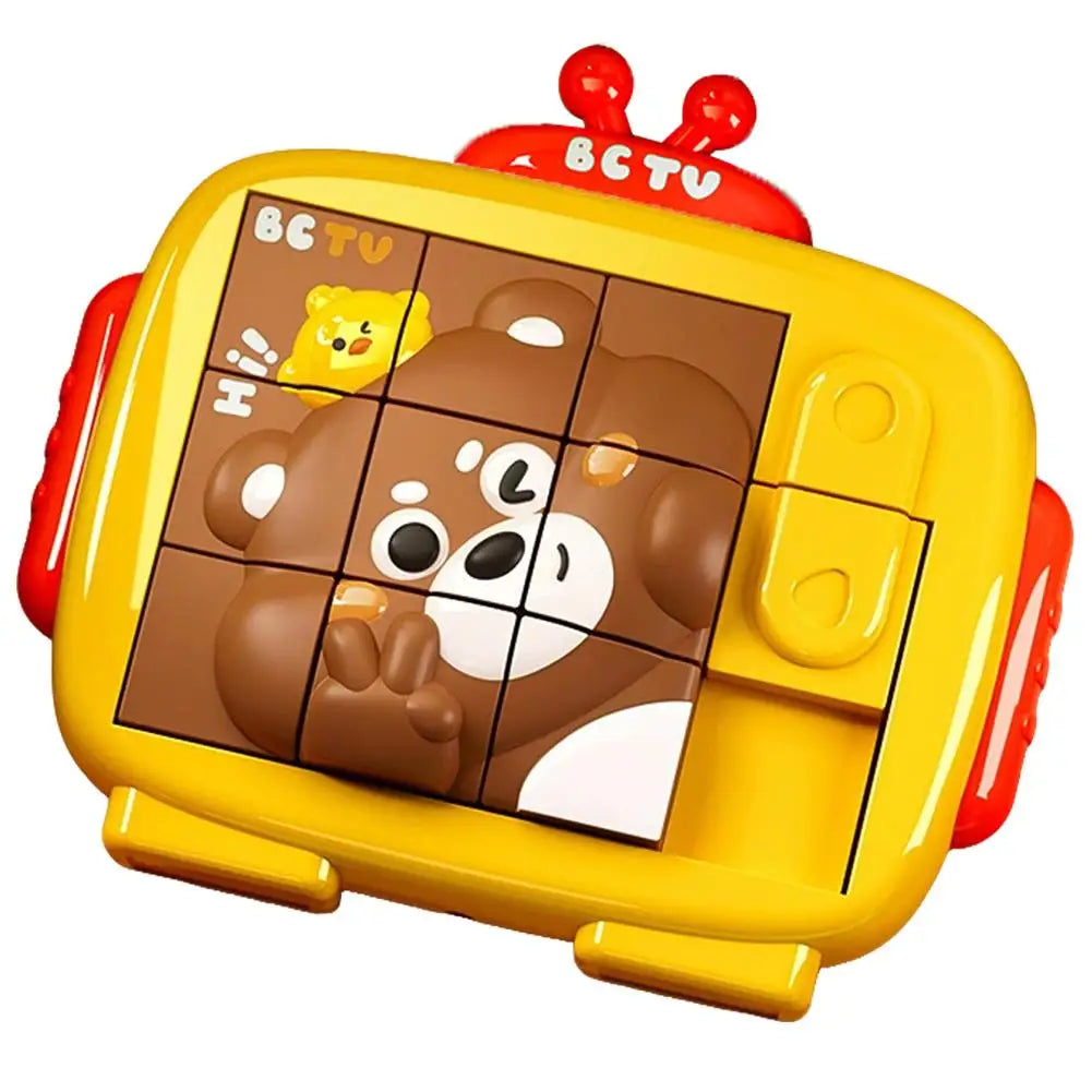 Sliding Puzzle Toy Animal Pattern Slide Block Game Portable