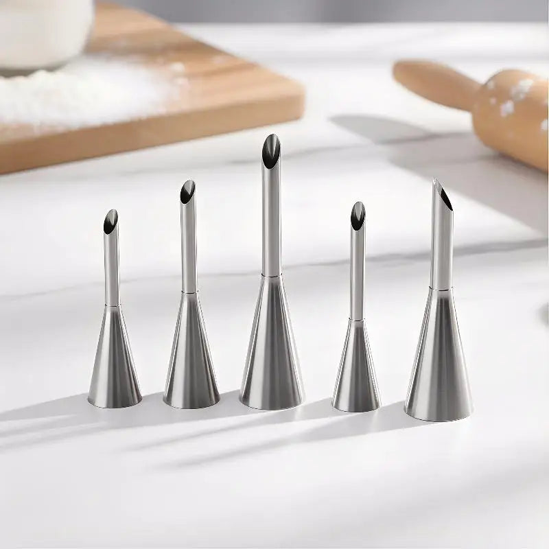 DIY Cake Decorating Stainless Steel Puff Cream Nozzles 12PCS Reusable Tips for Dessert Baking Tools Peaceful Pleasures Health and Wellness