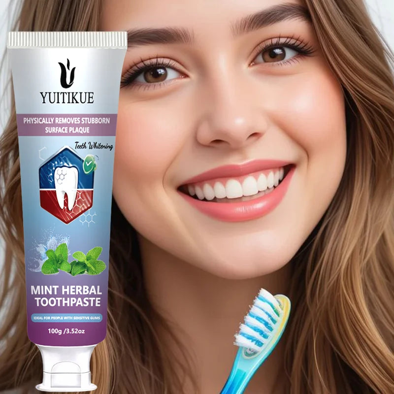 Yuitikue Mint Herbal Toothpaste, 100g Teeth Whitening Toothpaste for Plaque Removal & Sensitive Gums, Fresh Breath Peaceful Pleasures Health and Wellness