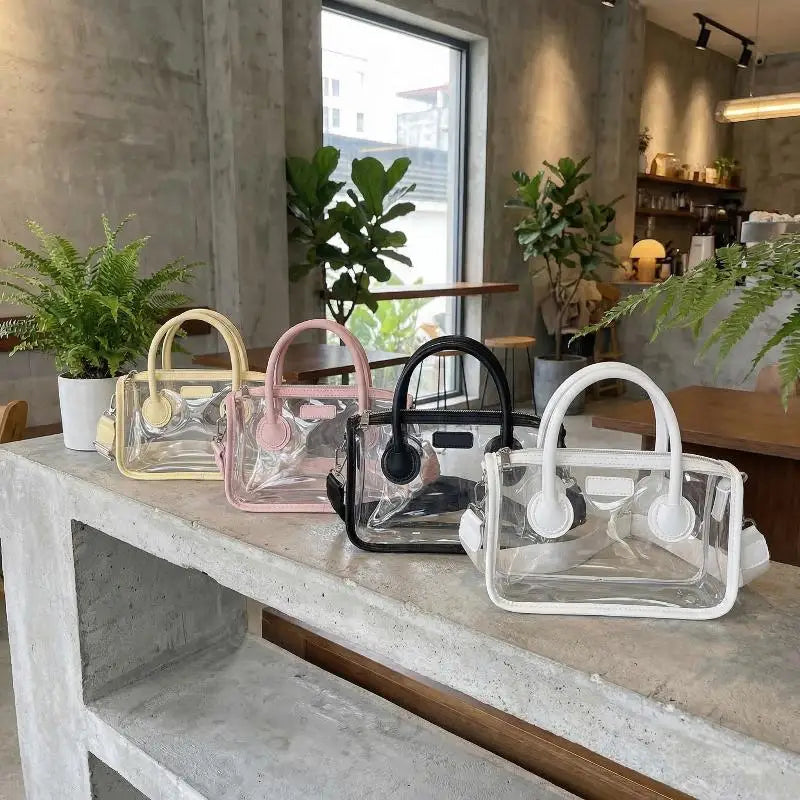 Transparent Jelly Shoulder Bag – Waterproof Square Crossbody Purse