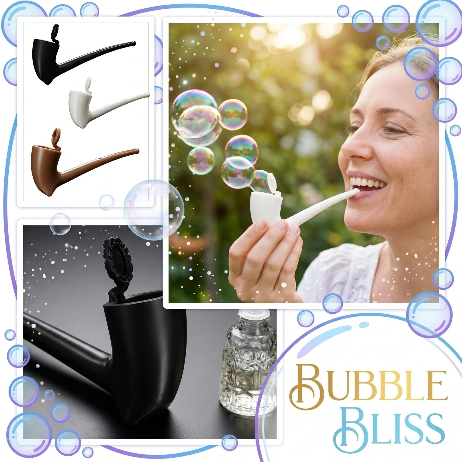 Vintage Simulation Wizard Pipe Bubble Maker Stress Relief Funny Novelty Creative Gift Decompression Toy For Adult Relaxation Peaceful Pleasures Health and Wellness