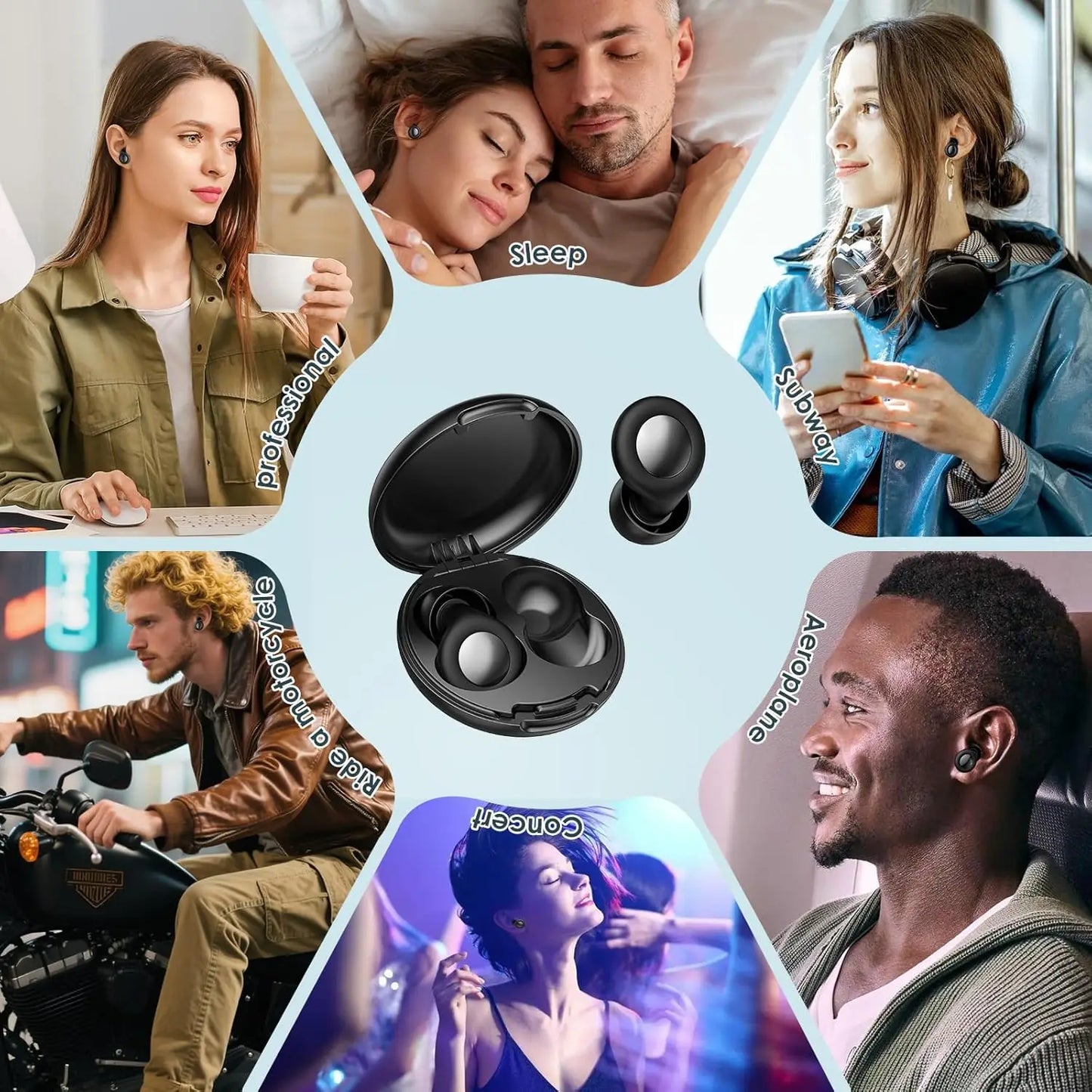 Noise Cancelling Ear Plugs For Sleeping 45db Silicone Reusable Ear Plugs With Case 8 Eartips Peaceful Pleasures Health and Wellness