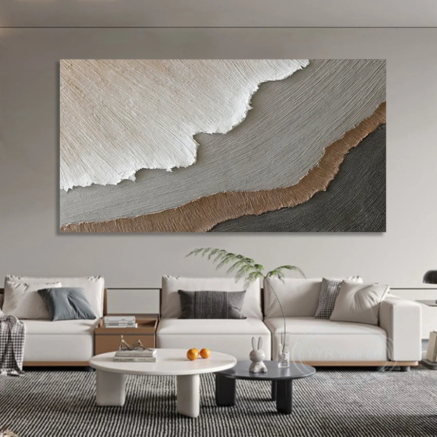 Ocean Wave Beach Abstract Art Pure Hand drawn Oil Painting Home Decoration Restaurant for Living Room Bedroom Wall Decoration Peaceful Pleasures Health and Wellness