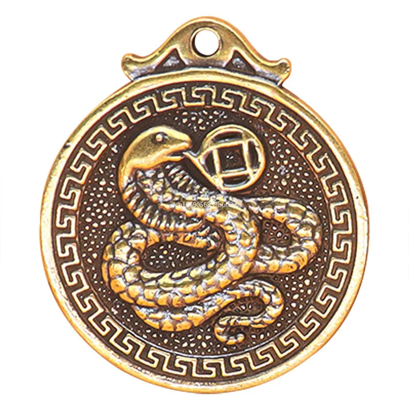 Brass Chinese Zodiac Keychain Pendant | Retro Lucky Coin Gift