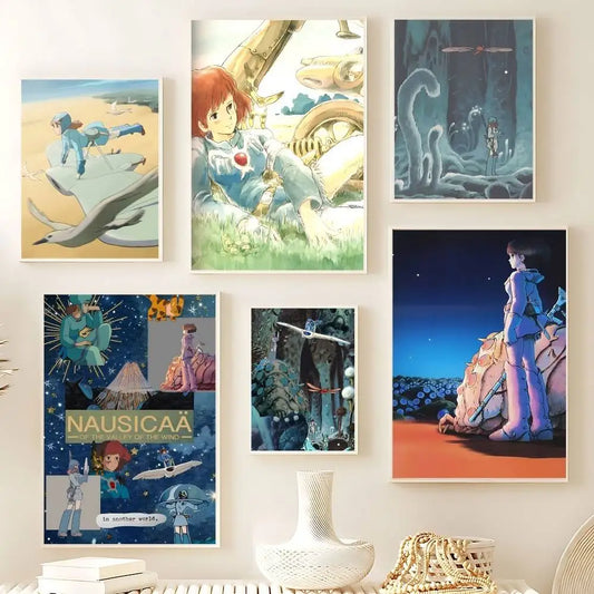 Classic Animation N-Nausicaa Valley Wind Wall Poster HD Quality Wall Art Retro Poster For Home Room Wall Decor Kawaii Room Decor Peaceful Pleasures Health and Wellness