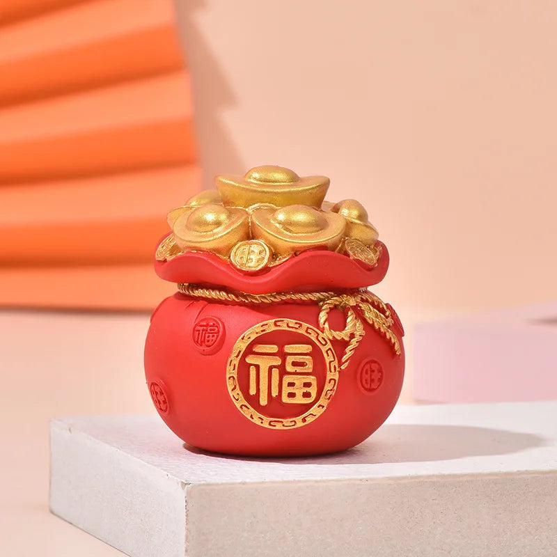 1Pcs Prosperity Sculpture Centerpiece Treasure Basin Statue for Office Shelf Desk Tabletop Art Craft Ornament Home Decorations Peaceful Pleasures Health and Wellness type4